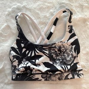 Lululemon Gray Floral Print Spirts Bra Size 4
